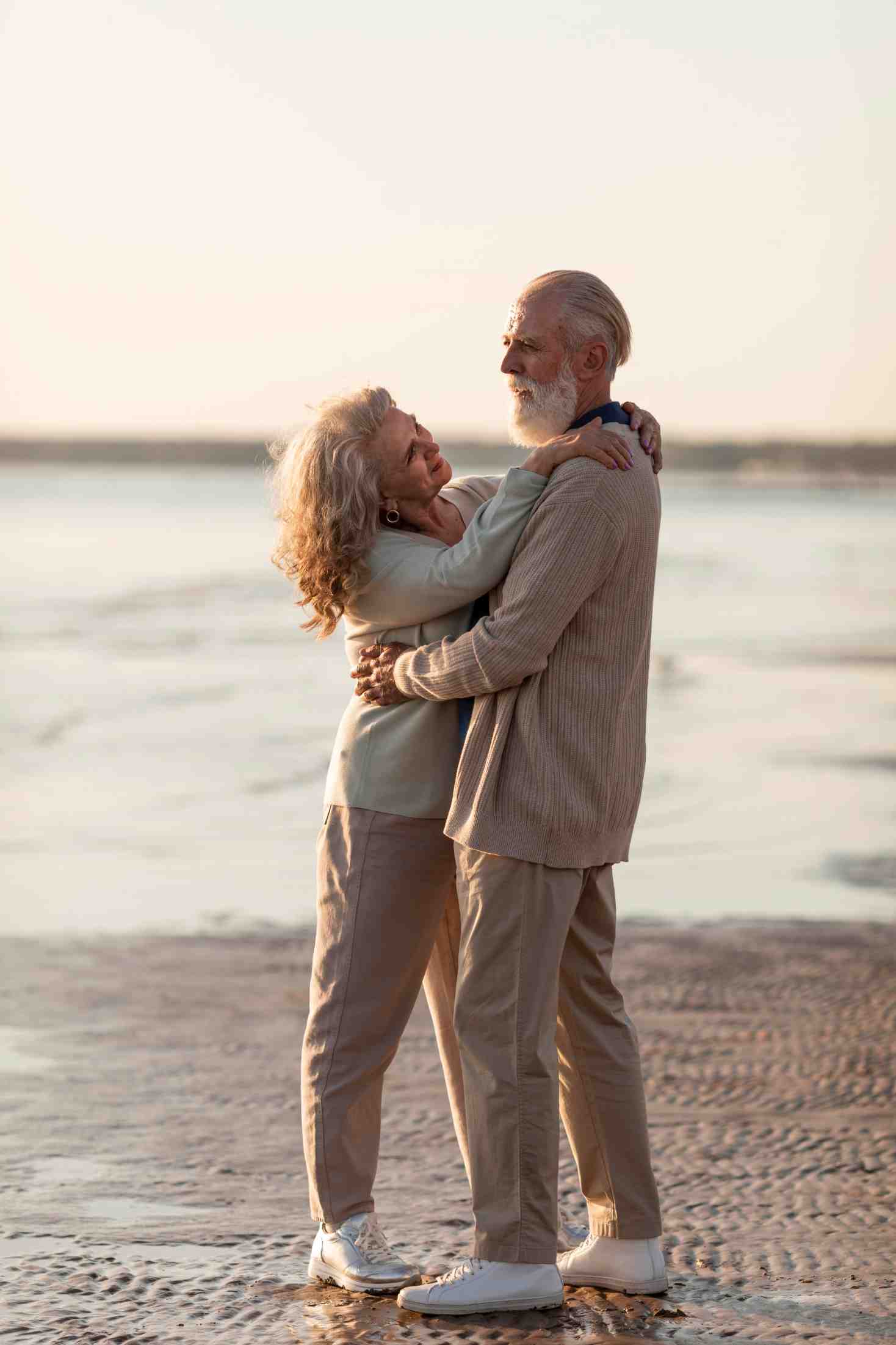 senior couple in the beach